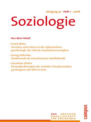 cover image of Soziologie 1.2010
